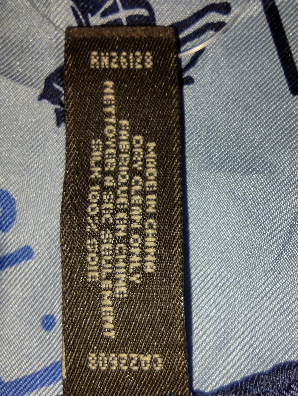 COACH Blue White 100% Silk 27